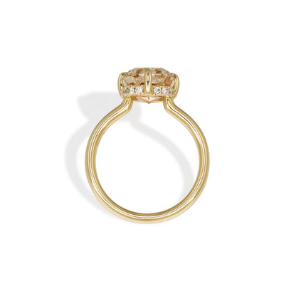 Sienna-Champagne Old Mine Cushion Lab Grown Diamond Ring 2