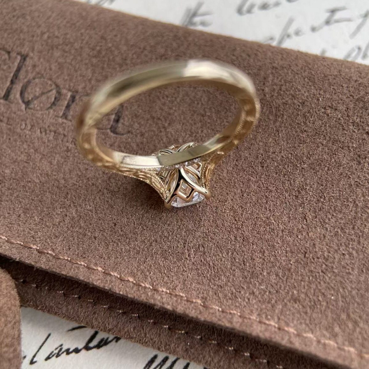 Wren-Old Mine Cushion Cut Lab Grown Diamond Ring
