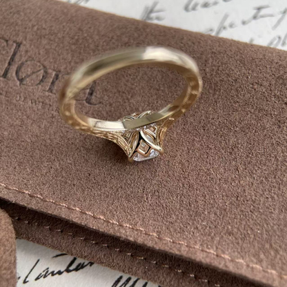 Wren-Old Mine Cushion Cut Lab Grown Diamond Ring