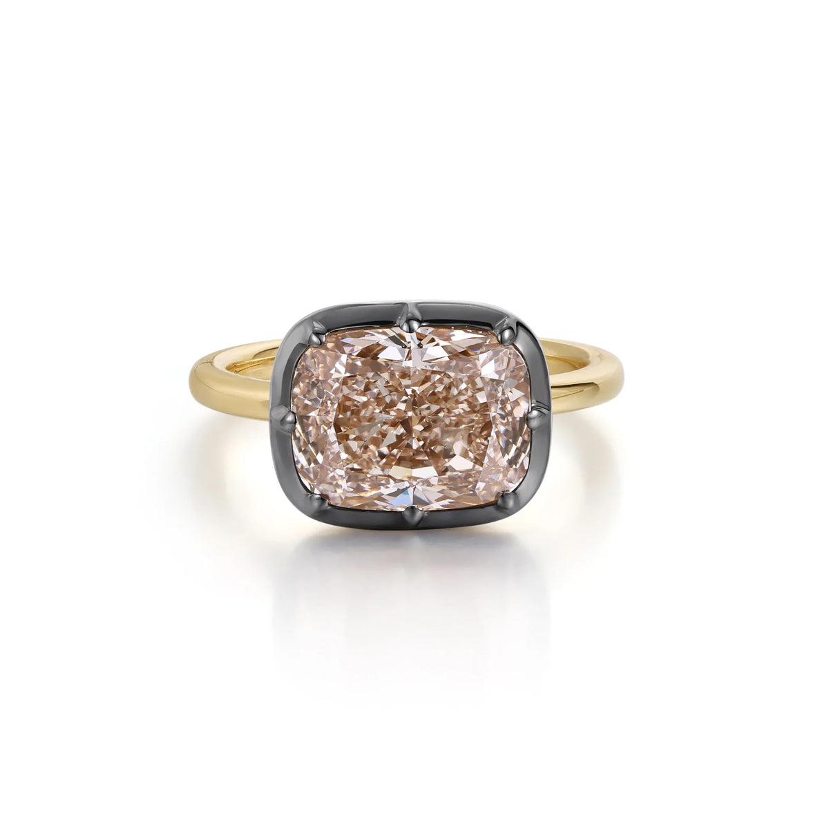Custom Order Deposit - 5.2ct Old Mine Cushion Cut Lab Champagne Diamond Ring