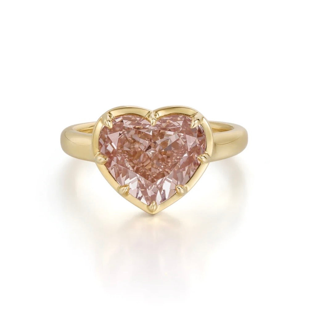 Custom Order Deposit - Honey -4.78ct Heart Cut Lab Diamond Ring