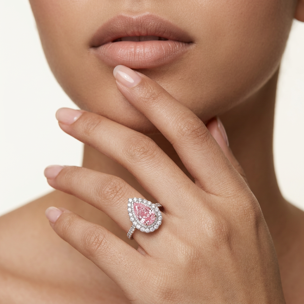 Ariana - Pear Cut Pink Diamond Ring