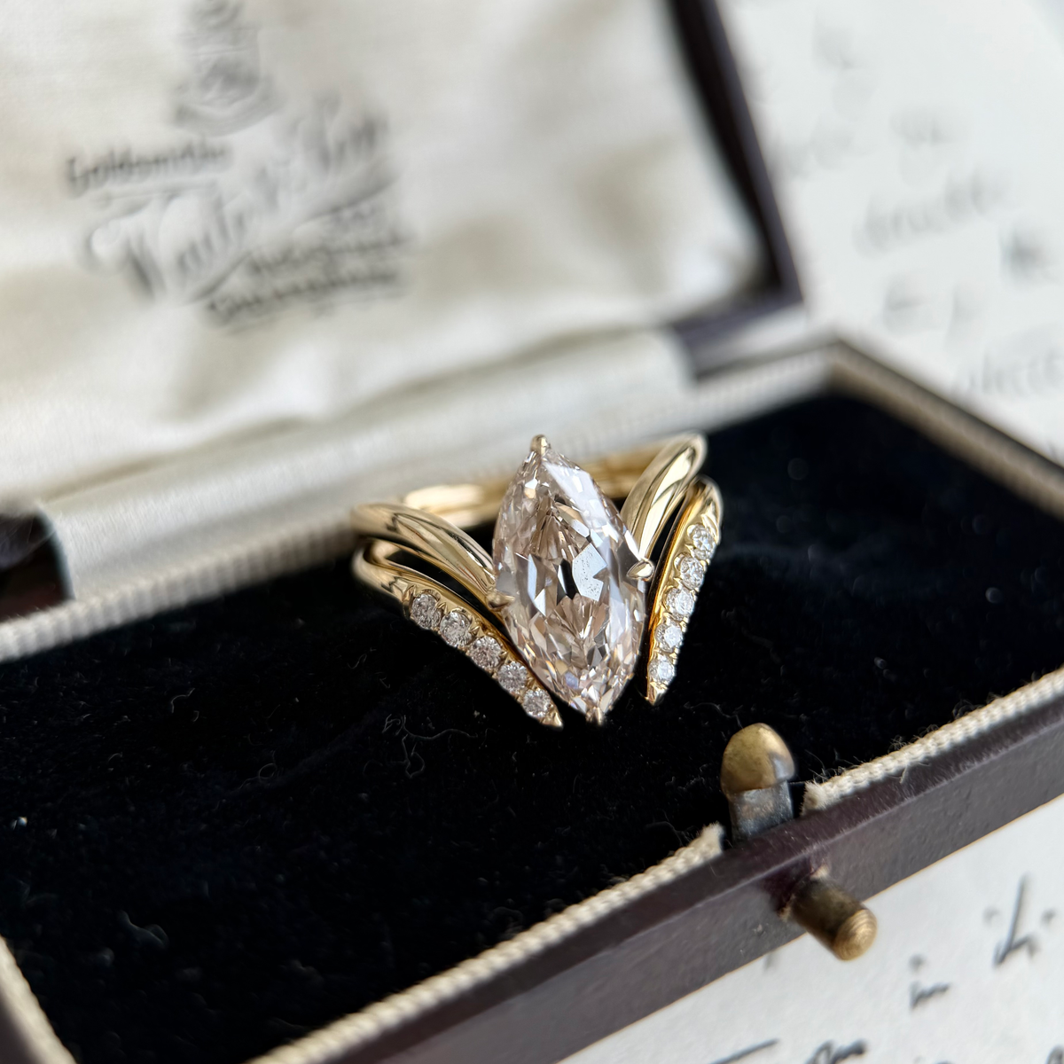Asher-Round Cut Diamond Ring Pavé Contour Wedding Band