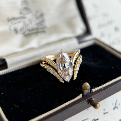 Asher-Round Cut Diamond Ring Pavé Contour Wedding Band
