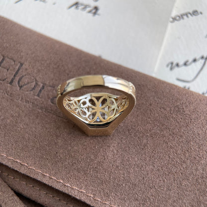 Aster-Emerald Cut Lab Grown Diamond Vintage Baguette Ring