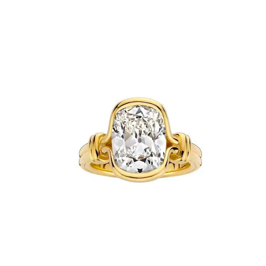 Custom Order Deposit - 4ct OMC Lab Diamond in Athena Setting, 14k gold ring with old mine cushion cut.