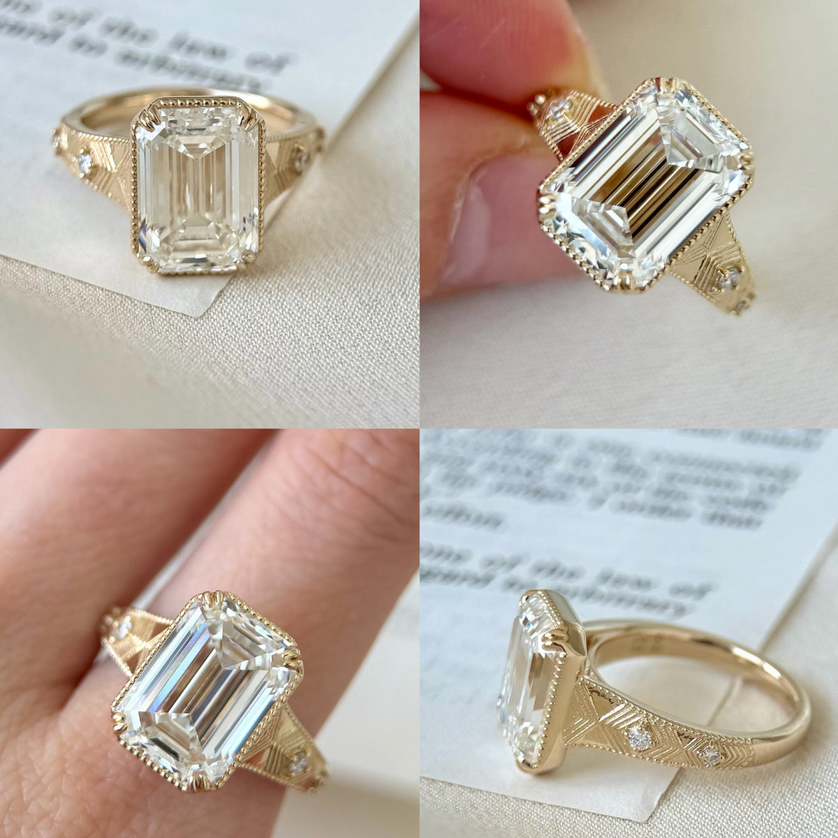 Aurelia Verlobungsring mit im Labor gezüchtetem Diamanten im Emerald-Schliff