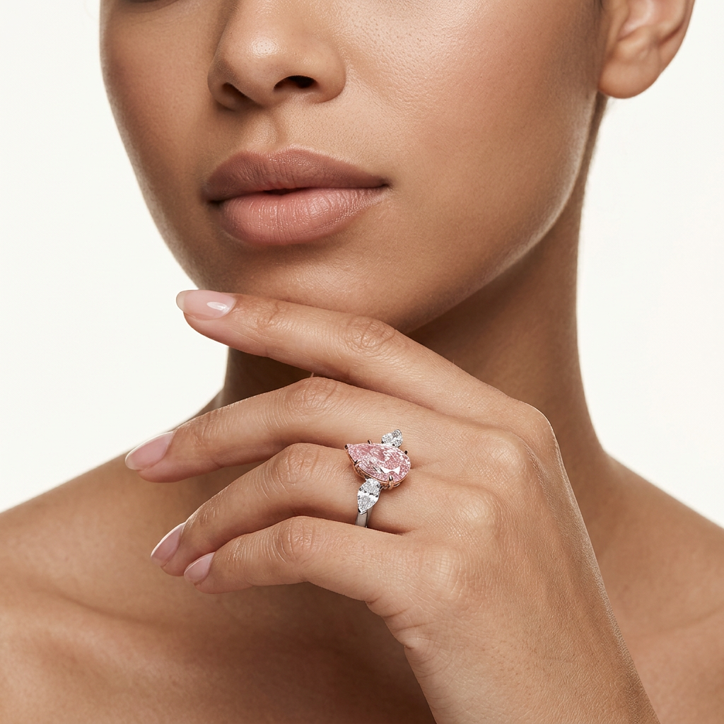 Brianna - Pear Cut Pink Diamond Ring