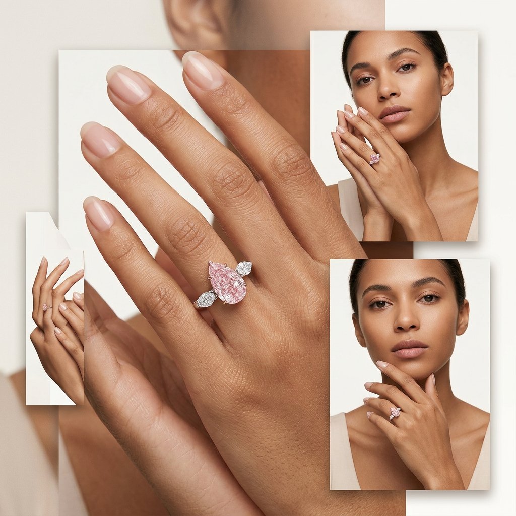 Brianna - Pear Cut Pink Diamond Ring