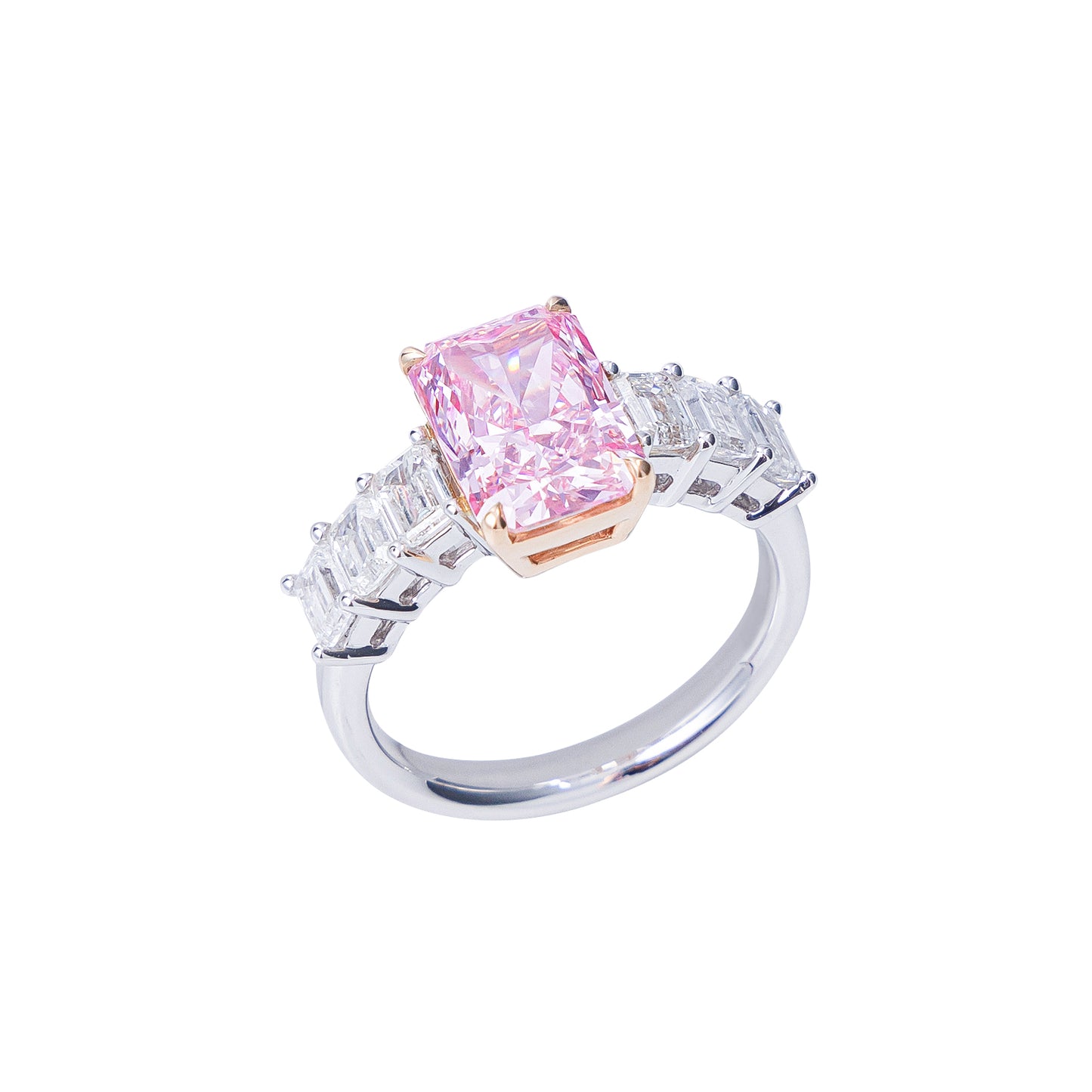 Abigail - Radiant Cut Pink Diamond Ring