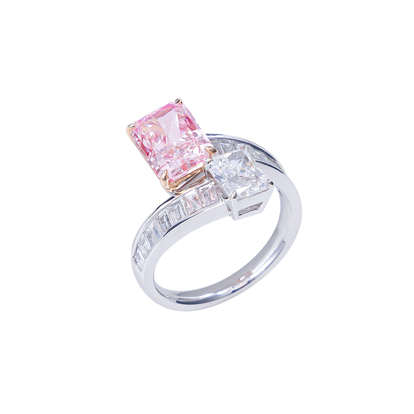 Madelyn - Radiant Cut Pink Diamond Ring