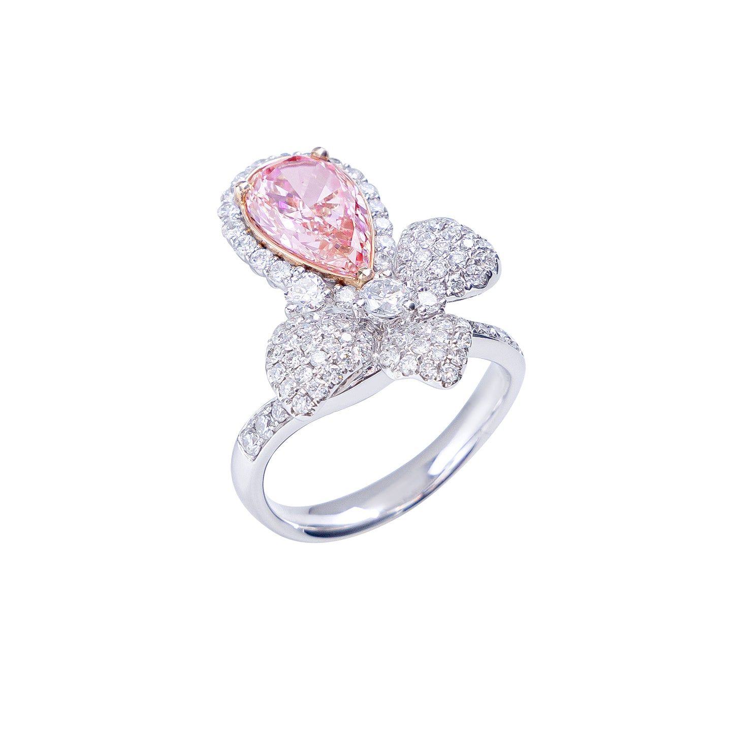 Cecilia - Pear Cut Pink Diamond Ring