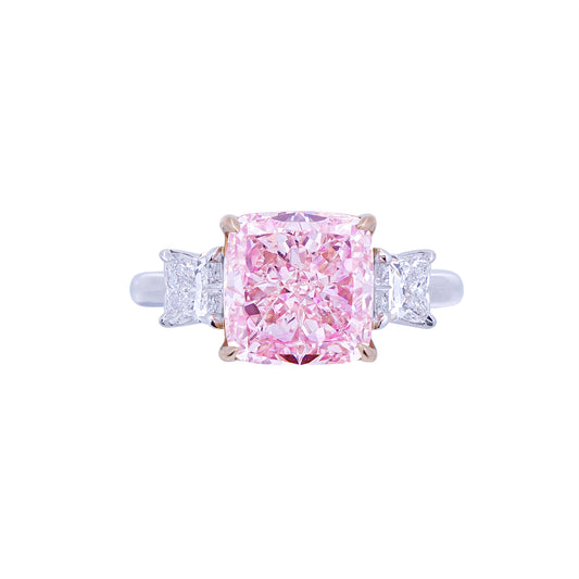 Quinn - Cushion Cut Pink Diamond Ring