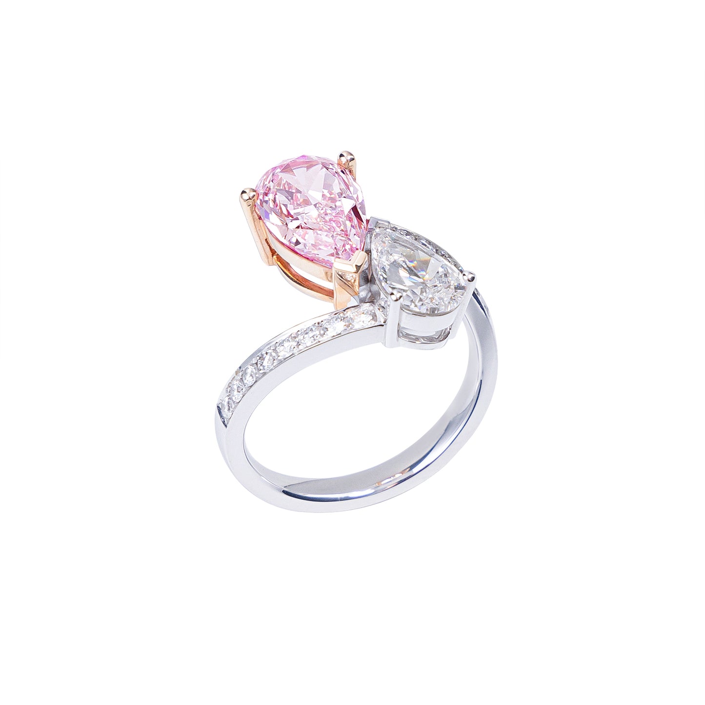 Leilani - Pear Cut Pink Diamond Ring