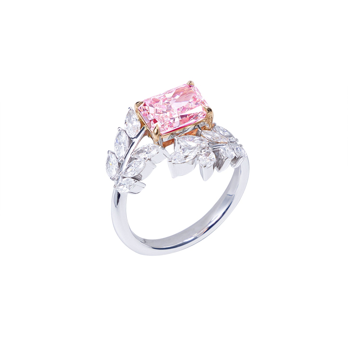 Margaret - Radiant Cut Pink Diamond Ring