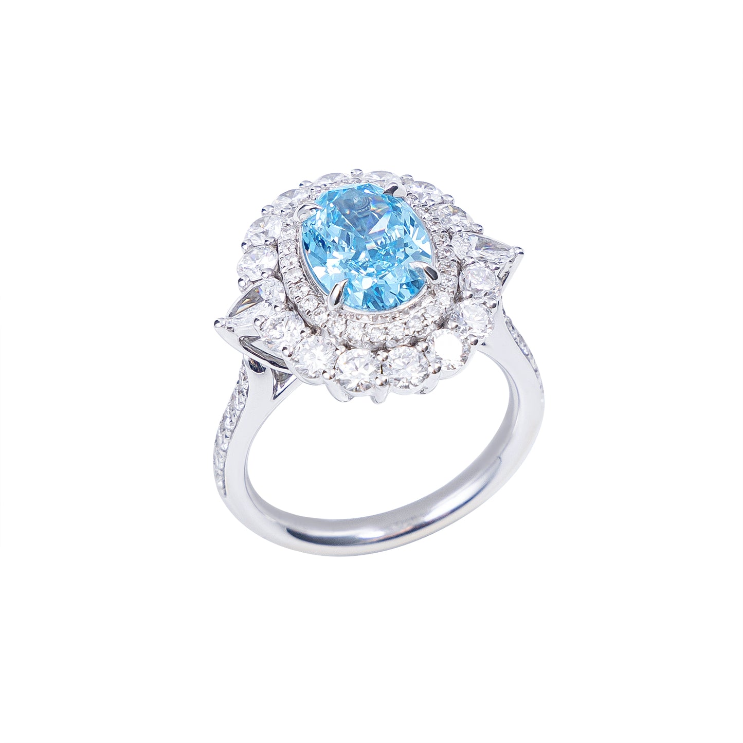 Emma - Oval Cut Blue Diamond Ring