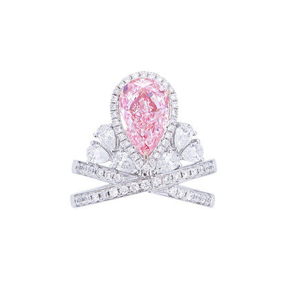 Caroline - Pear Cut Pink Diamond Ring