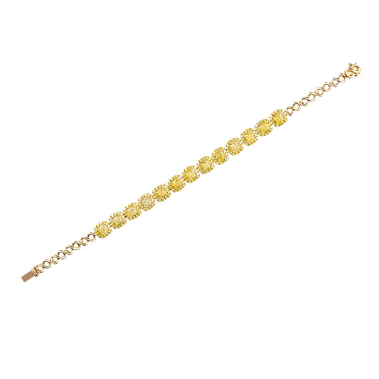 Camila - Cushion Cut Yellow Diamond Bracelet