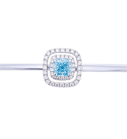 Scarlett - Cushion Cut Blue Diamond Bangle