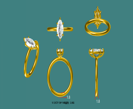 Elena Marquise cut Diamond Ring