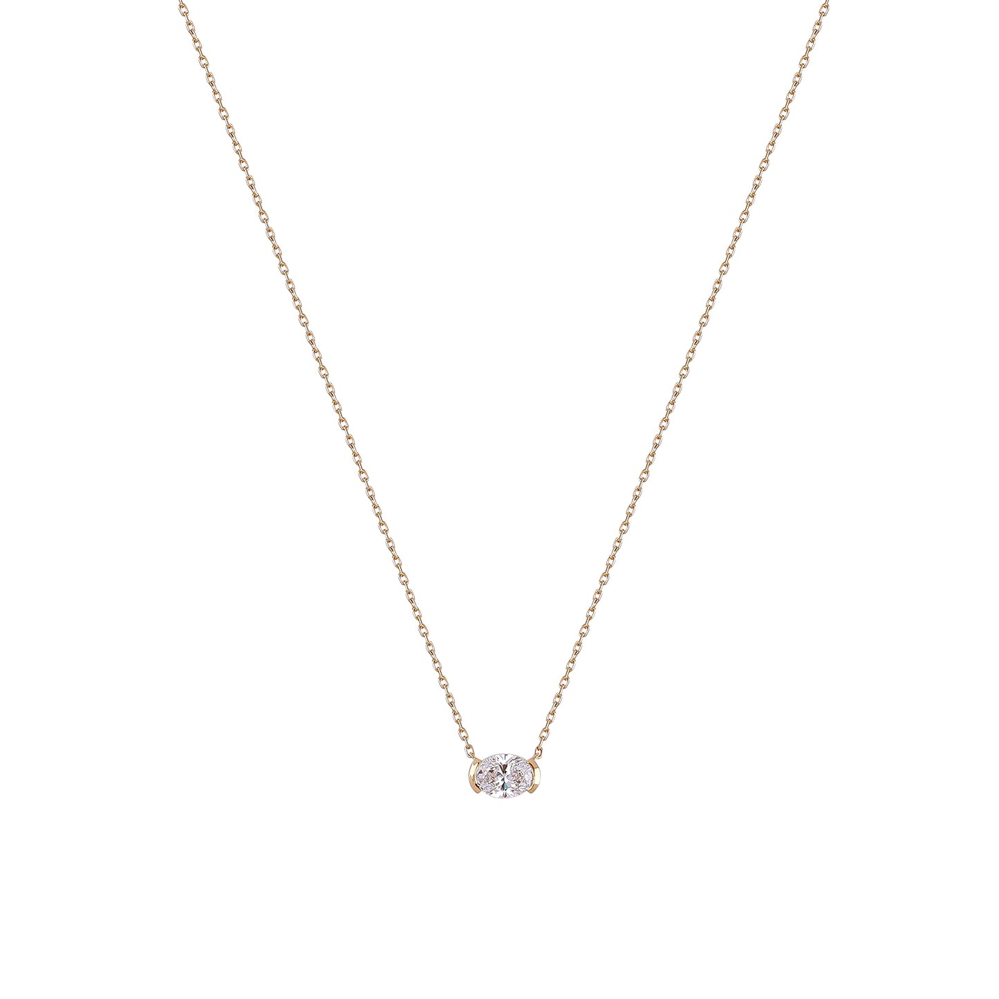 Rose Gold Radiance Oval Diamond Necklace