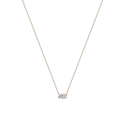 Rose Gold Radiance Oval Diamond Necklace