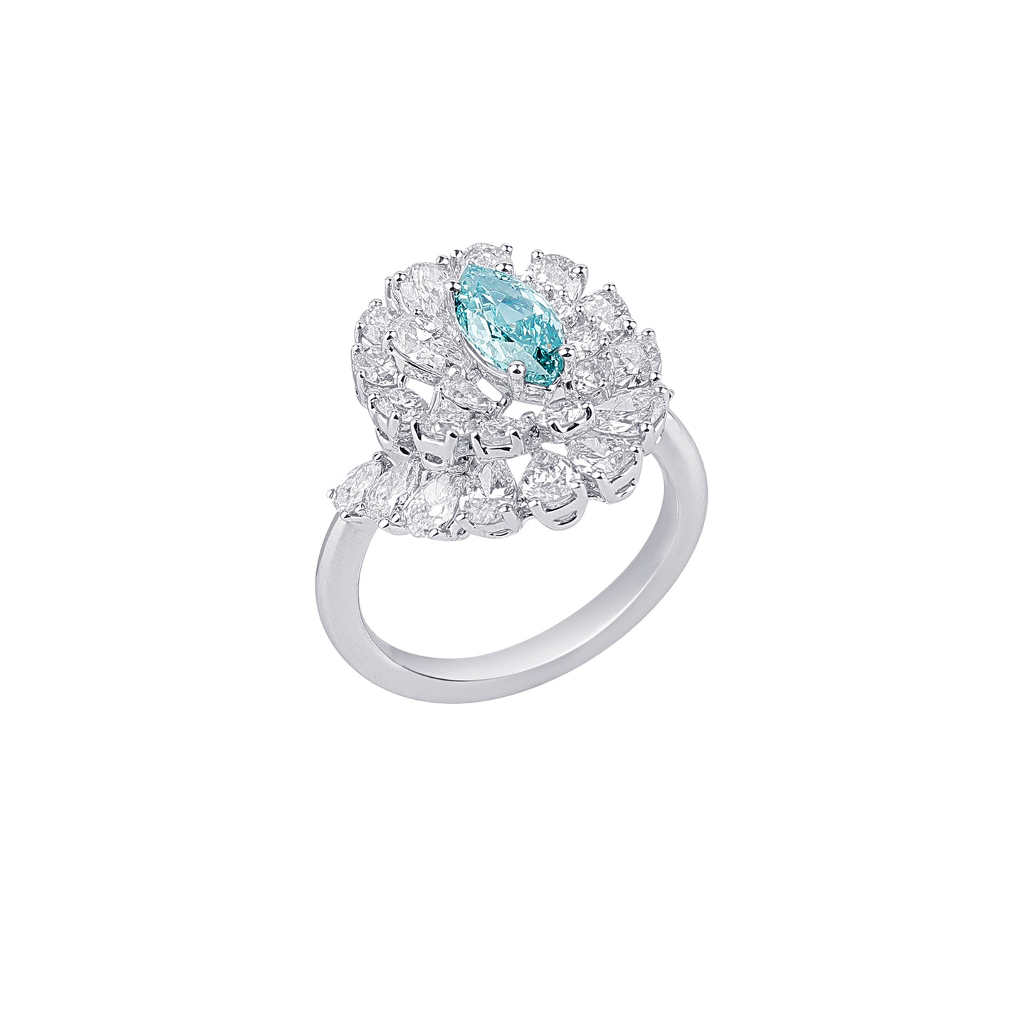 Lainey - Marquise Cut  Green Diamond Ring