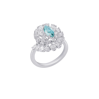 Lainey - Marquise Cut  Green Diamond Ring