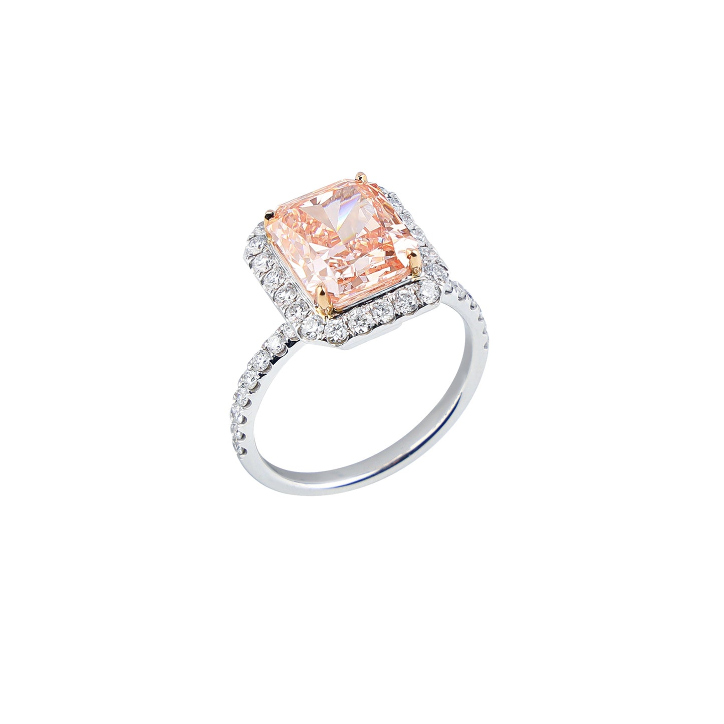 Alice - Radiant Cut Pink Diamond Ring