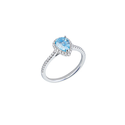 Vivian - Pear Cut Blue Diamond Ring