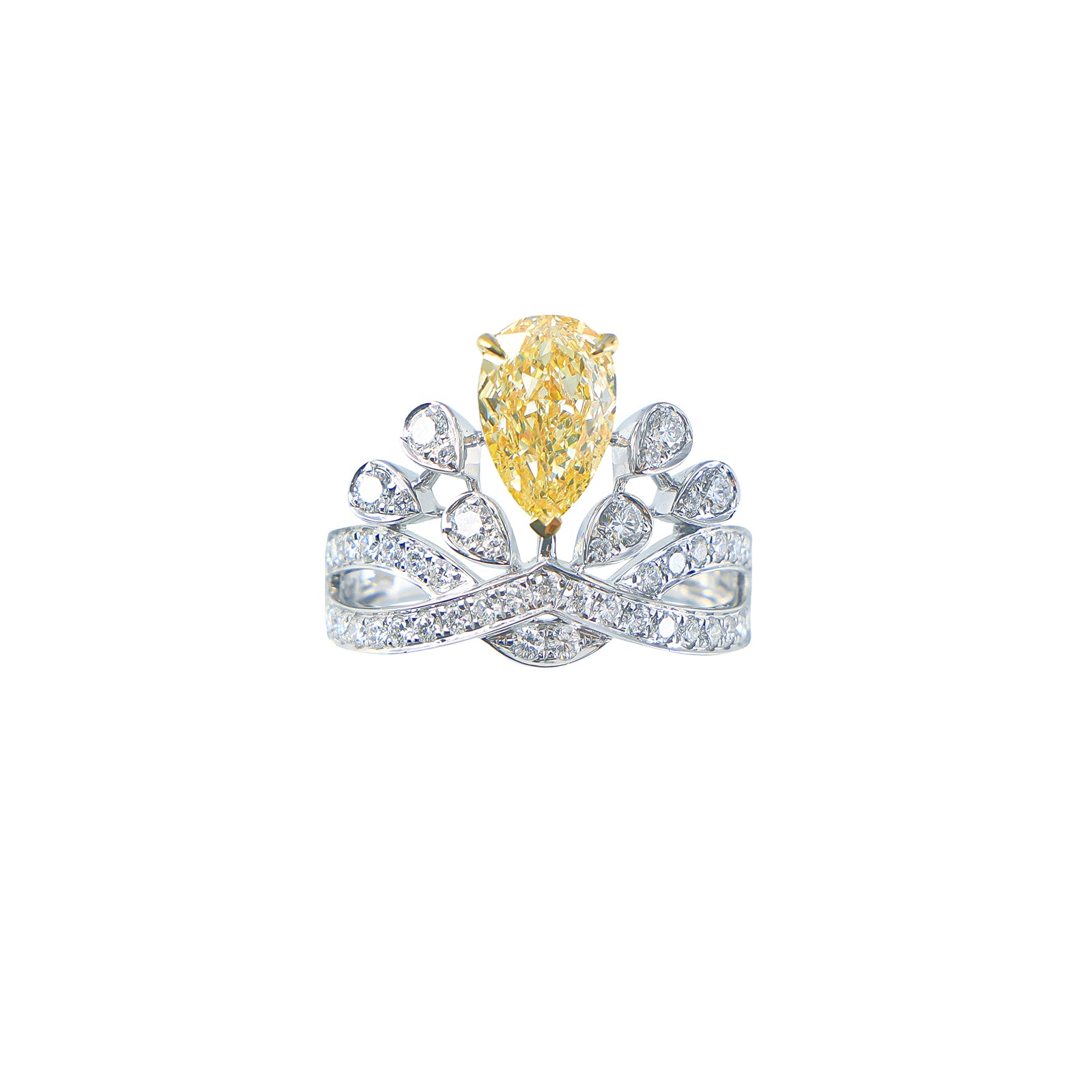 Autumn - Pear Cut Yellow Diamond Ring