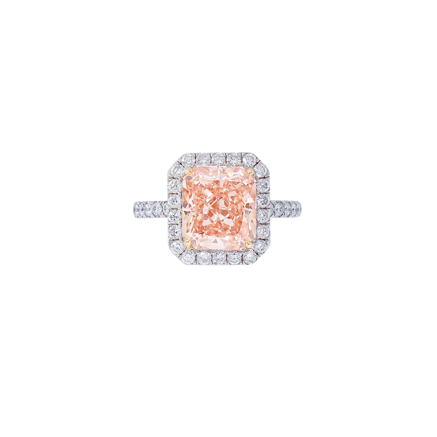 Alice - Radiant Cut Pink Diamond Ring