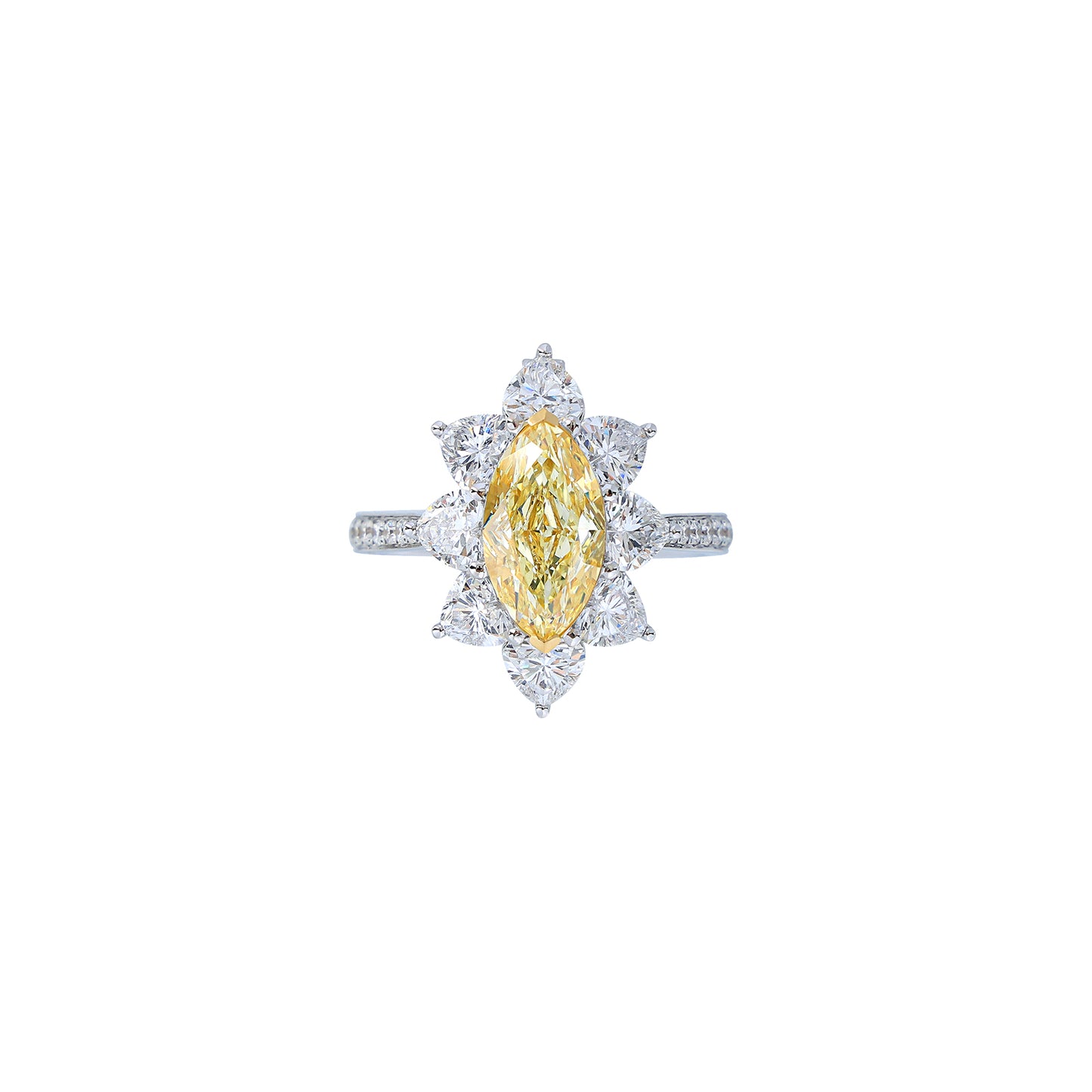 Leah - Marquise Cut Yellow Diamond Ring