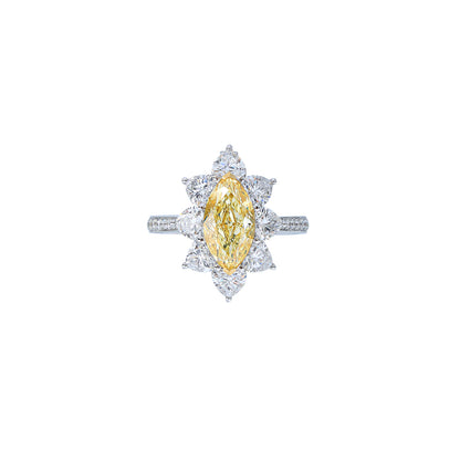 Leah - Marquise Cut Yellow Diamond Ring