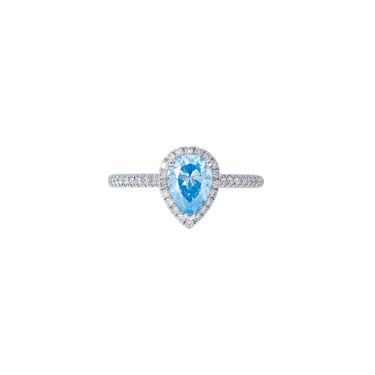 Vivian - Pear Cut Blue Diamond Ring