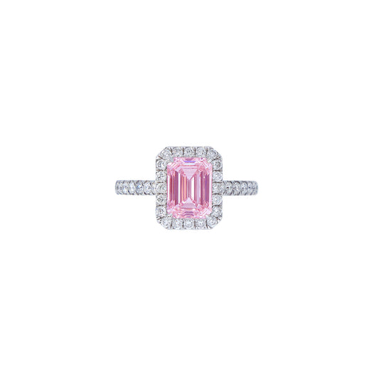 Lydia - Emerald Cut Pink Diamond Ring