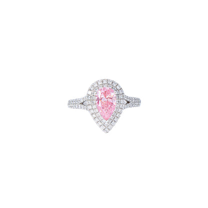 Anna - Pear Cut Pink Diamond Ring