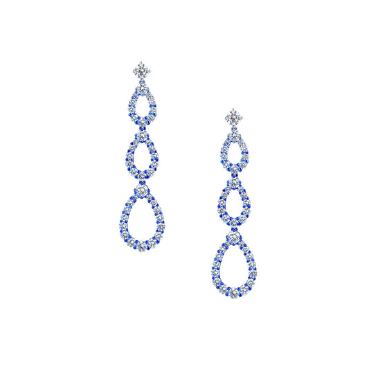 Azure Cascade Lab-Grown Diamond Earrings