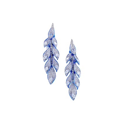 Ethereal Leaf Cascade Diamond Earrings