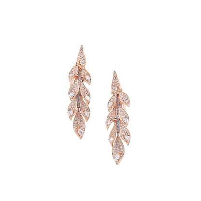 Radiant Rose Leaf Drop Earrings