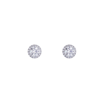 Halo Radiance Diamond Earrings, Earrings