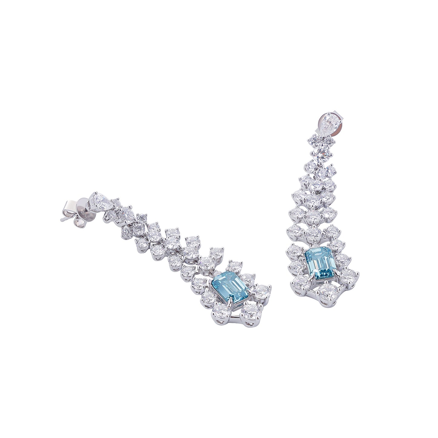 Azure Radiance Diamond Earrings