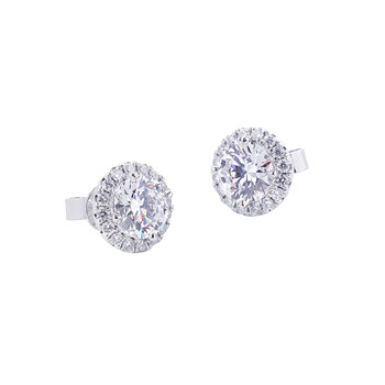 Halo Radiance Diamond Earrings, Earrings