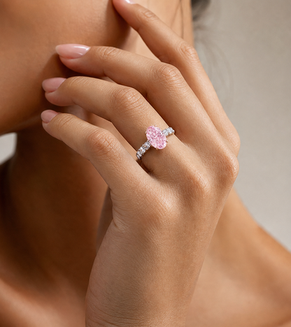 Elizabeth - Oval Cut Pink Diamond Ring
