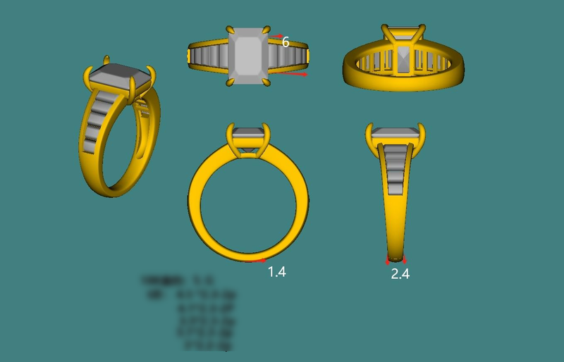 Emerald cut Diamond Ring