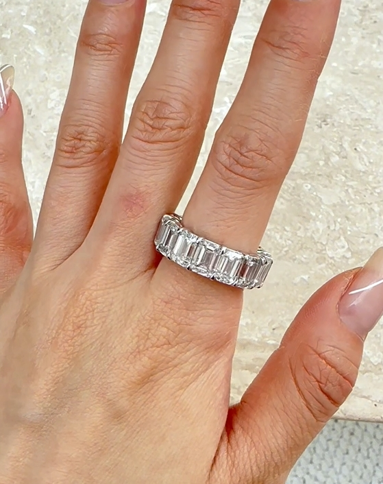 Emerald cut Diamond Eternity Band