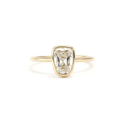 Front view of Emma Old European cut lab-grown diamond ring in 14K Gold