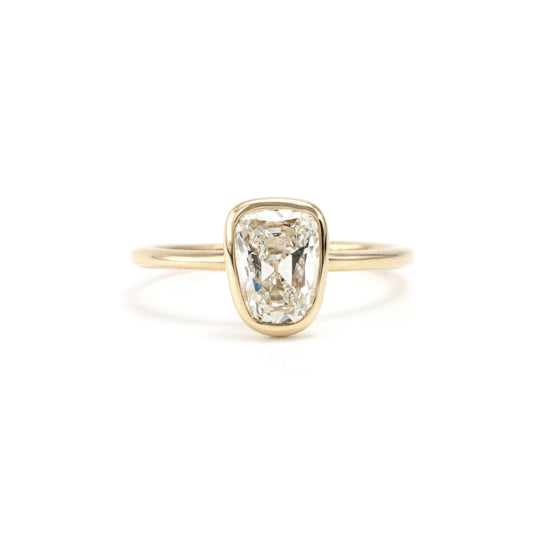 Emma Old European Cut Lab Grown Diamond Ring in 14K yellow gold, front view