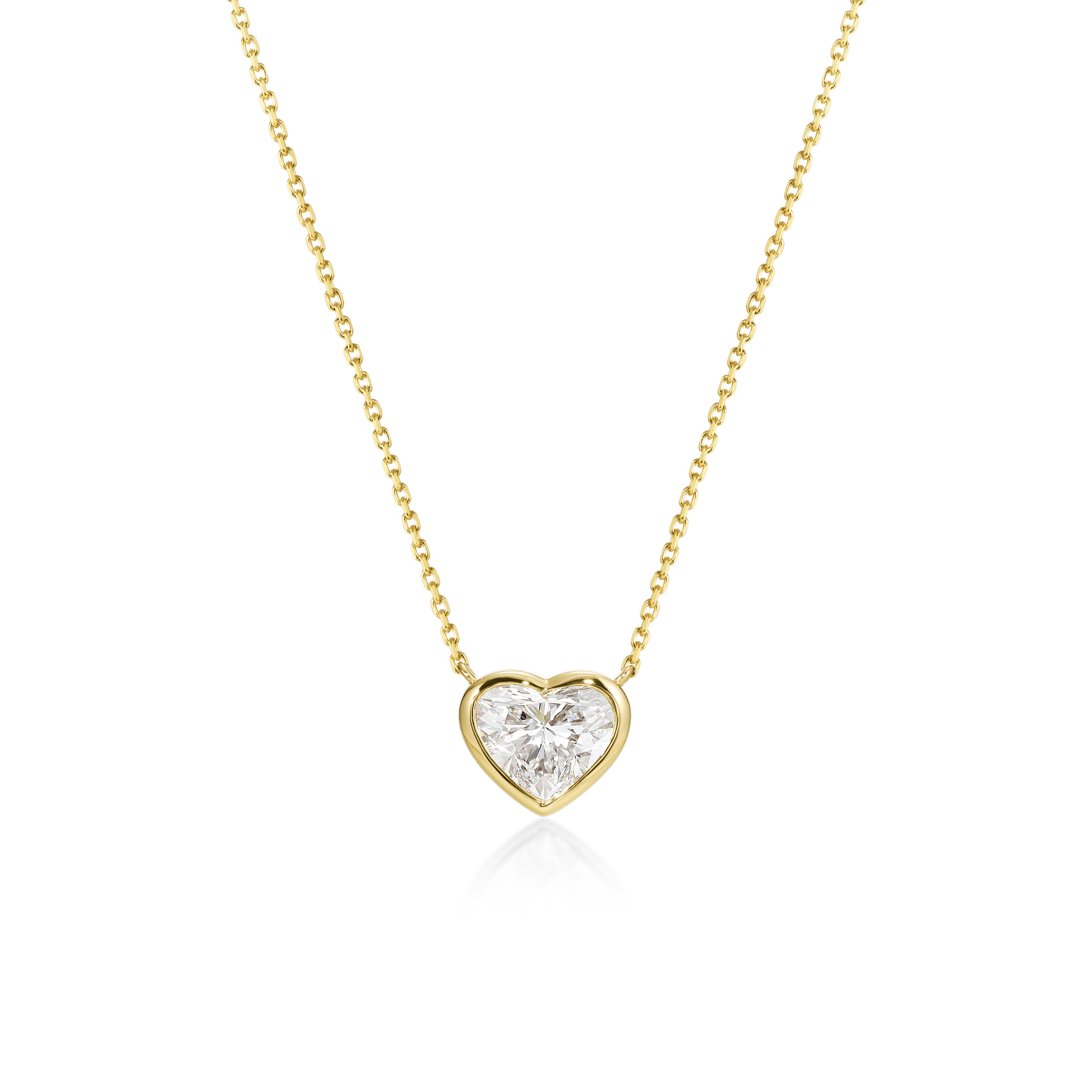 Amora-Heart Bezel Diamond Necklace