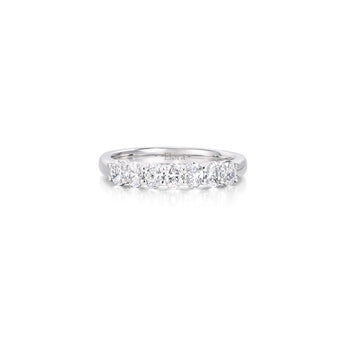 Face view Oval Cut Diamond Half Eternity Band in Platinum | Olive | Elora